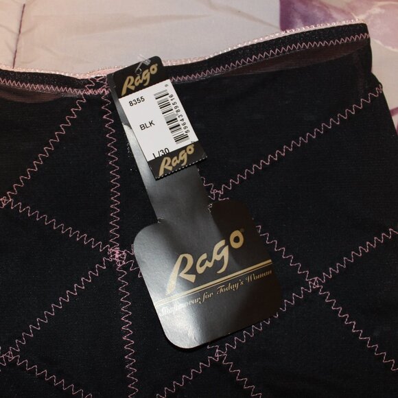 Rago 8355 Black & Pink Open Bottom Girdle Size 30/L - Picture 5 of 9